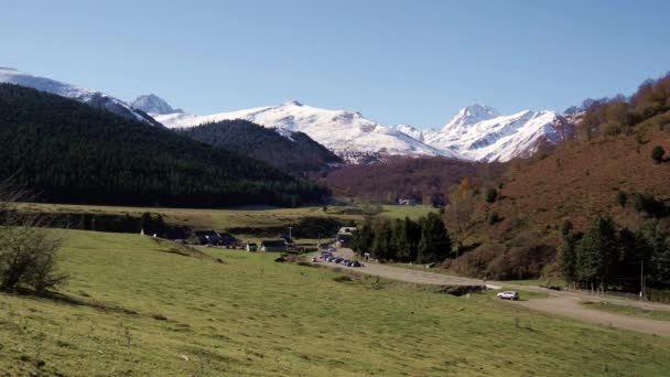 Paysage Montagne Automne Dans Les Pyrénées — Video