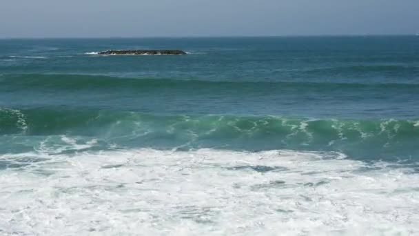 Vagues Sur Plage Biarritz Dans Sud Ouest France — Video