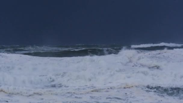 Ozean Sturmwetter Mit Riesigen Wellen Biarritz Frankreich — Stockvideo