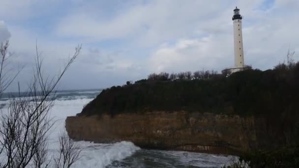 Ocean Pogoda Sztorm Ogromne Fale Biarritz Francja — Wideo stockowe
