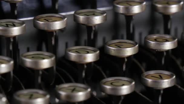 Close Old Typewriter — Stock Video