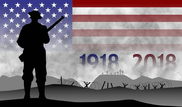 Commemoration of the centenary of the great war, USA — Stock Photo, Image