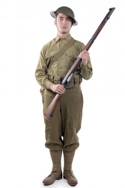 Fransa 1918, beyaz üzerine gelen 1.Dünya Savaşı İngiliz Ordusu asker