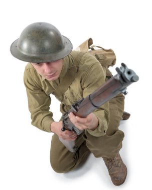 Fransa 1918, beyaz üzerine gelen 1.Dünya Savaşı İngiliz Ordusu asker