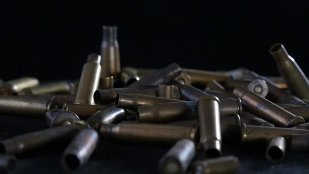 Bullet Cartridge Ammo Ammunition Fall Ground — Stock Video