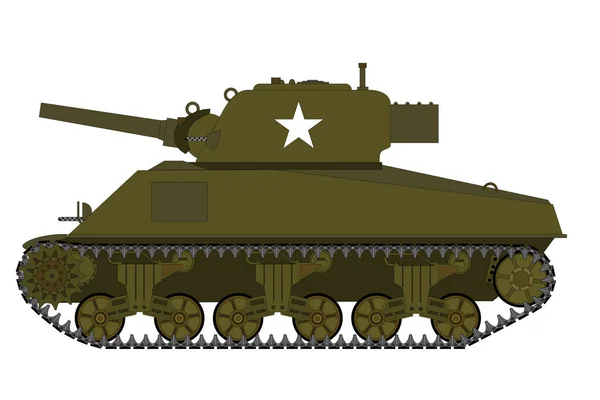 American WW2 M4 Sherman tank — Stock Vector