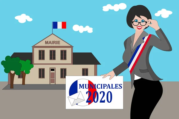 Elecciones municipales francesas 2020 — Archivo Imágenes Vectoriales