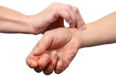 Beyaz arkaplanda izole edilmiş nabzı al