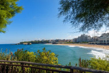 Biarritz plajı görünümü, Bask fransız kenti