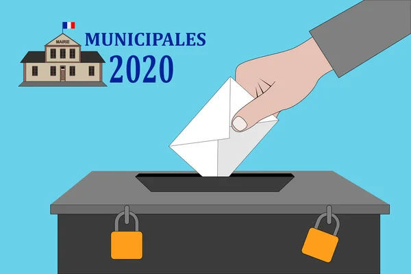 French municipal elections 2020. Illustration Text: Municipal el — Stock Vector