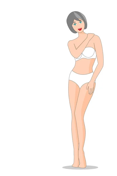 Young woman in underwear isolated on the white background — Stock Vector