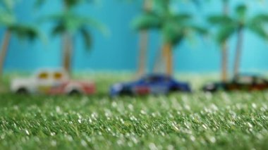 Sunglasses laying on green grass