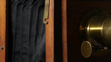 view of antique wood photographic folding 