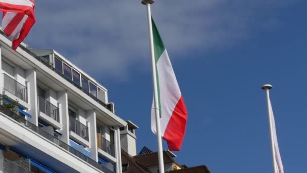 Flag Italy Blue Sky — Stock Video