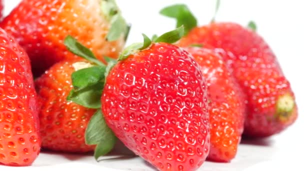 Gros Plan Fraise Biologique Fraîche — Video