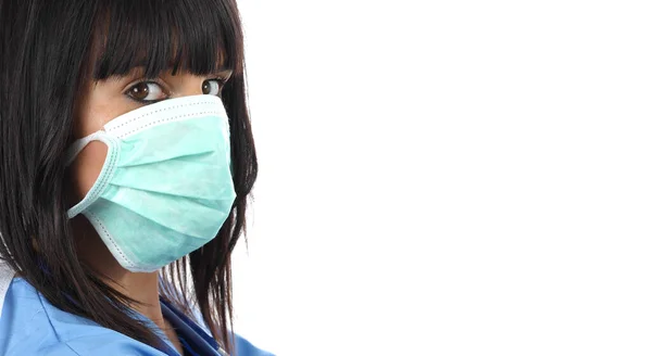 Portrait Young Woman Wearing Medical Mask — Stock Photo, Image