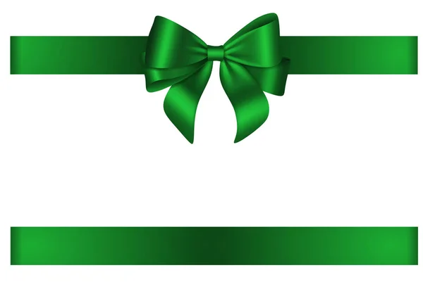 Lazo Verde Cinta Para Decoraciones Navidad Cumpleaños — Vector de stock