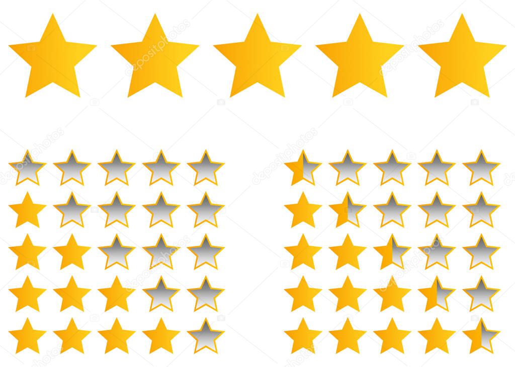 yellow stars for product rating and customers review