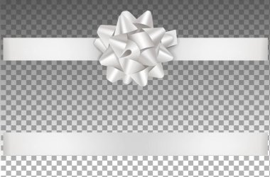 Sevgililer günü için izole edilmiş beyaz fiyonk ve kurdele. Doğum günü, yıldönümü, tatil süslemeleri.