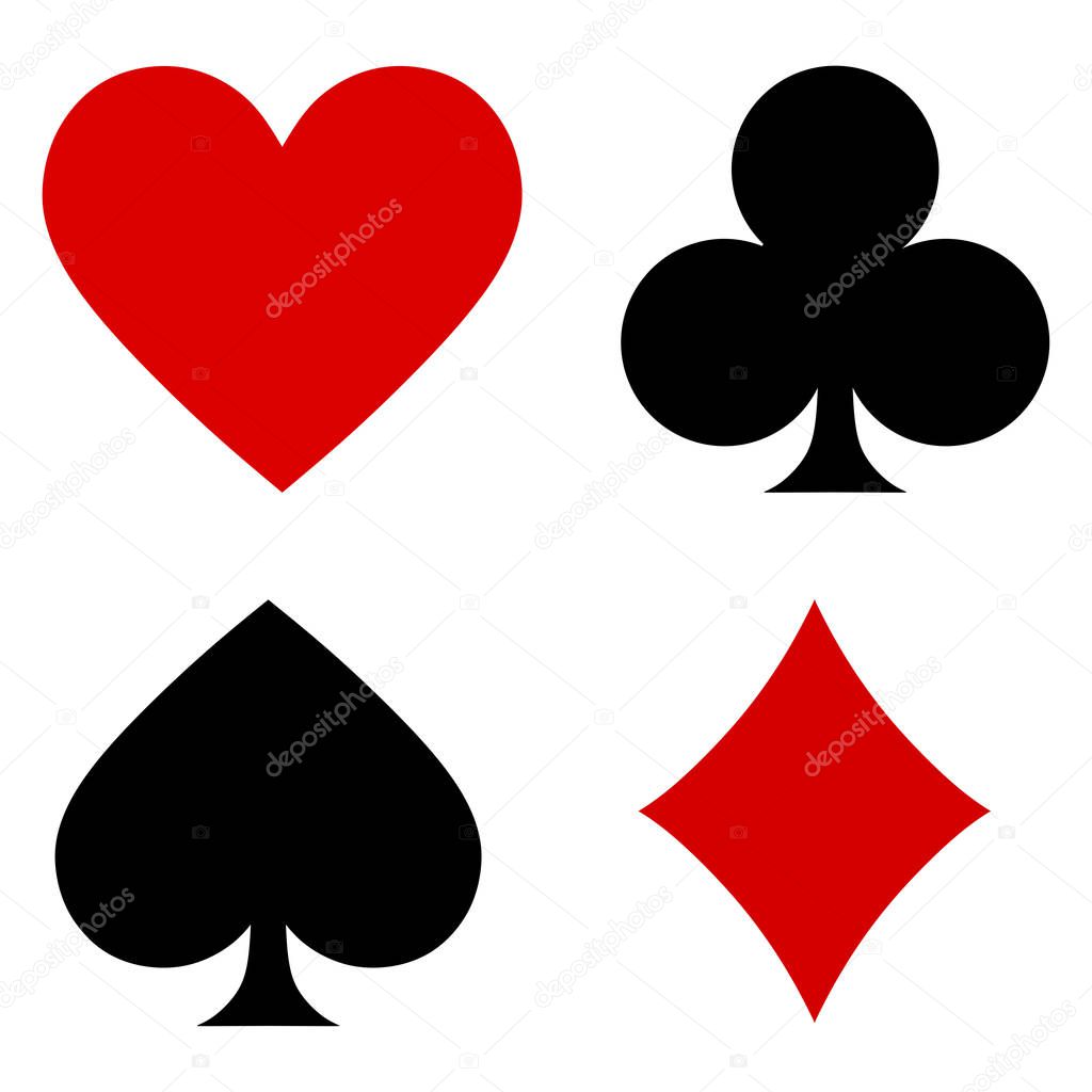 set poker cards symbols vector