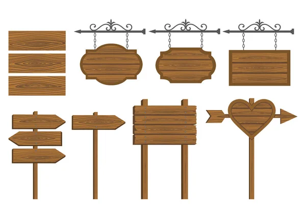 Serie Cartelli Tavole Legno — Vettoriale Stock