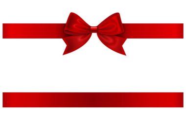 kırmızı kurdele ve üzerinde beyaz izole yay