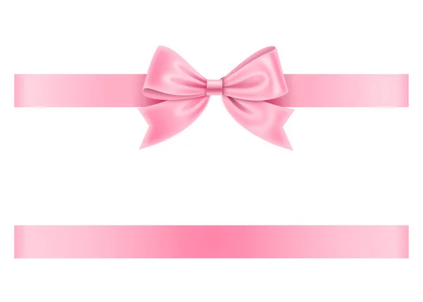 Pink Bow Ribbon White Background — Stock Vector