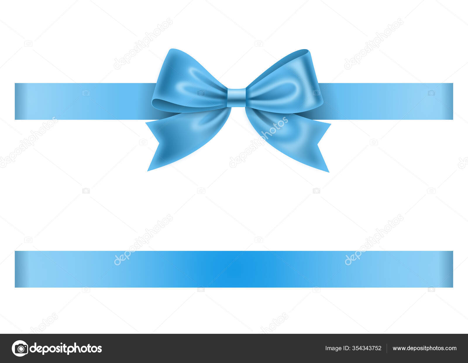 Light blue ribbon bow isolated on white Royalty Free Vector