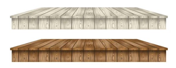 Brauner Und Weißer Holzboden Oder Tisch Auf Der Bühne — Stockvektor