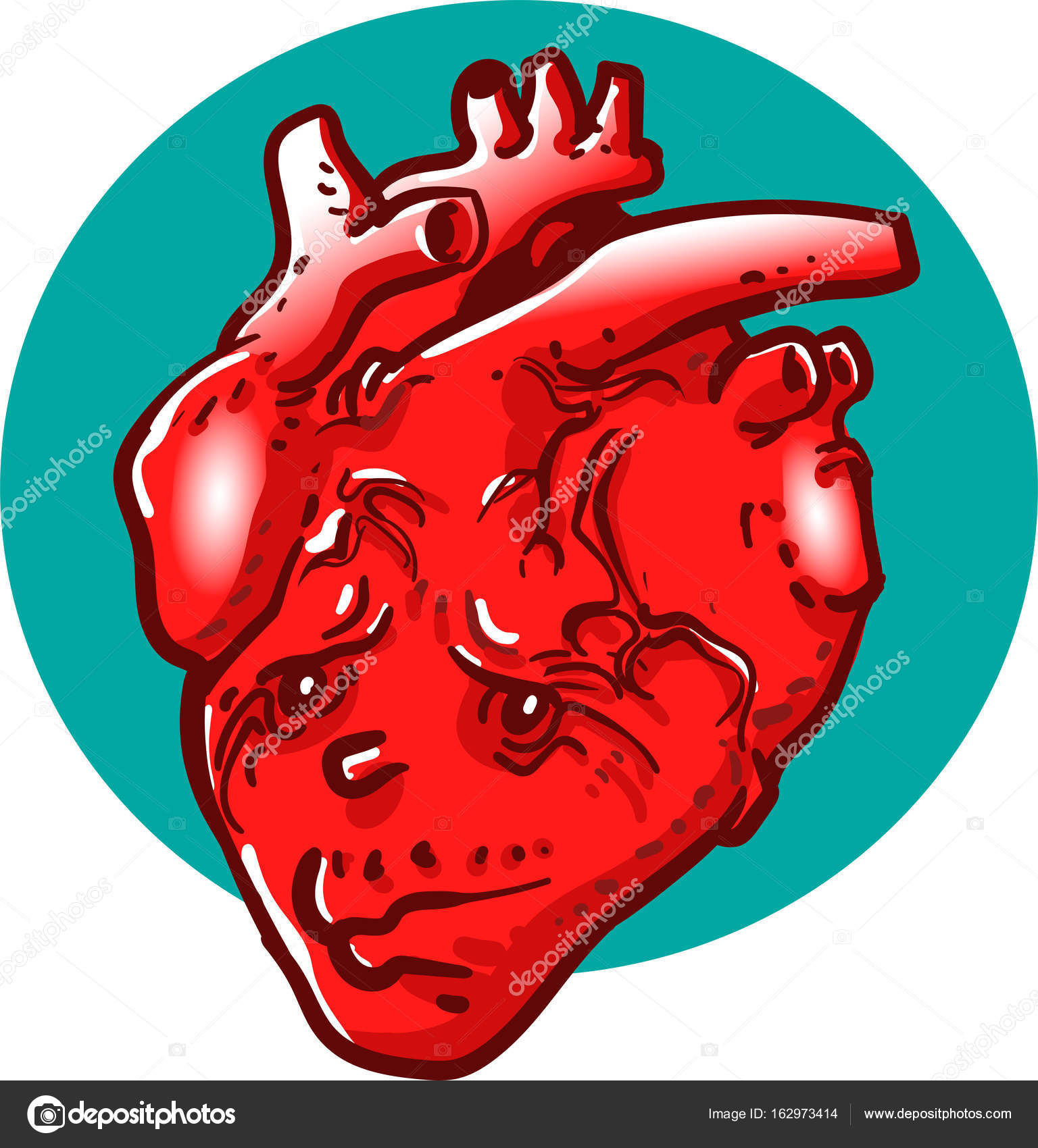 Tired Heart Cartoon Vector Stock Vector C Cabbarbaba0070 162973414