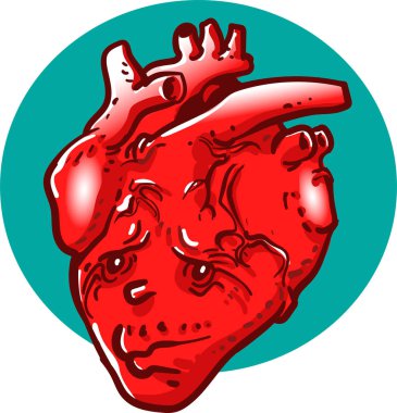 yorgun kalp karikatür vektör