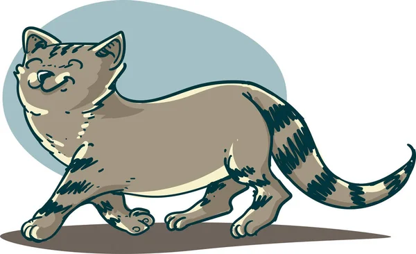 gurur kedi çizgi film tarzı vektör çizim yürüyüş