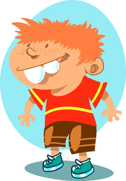 yaramaz çocuk ayakta karikatür tarzı vektör çizim