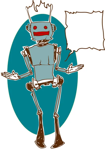 robot bir şey söylüyor karikatür tarzı vektör çizim