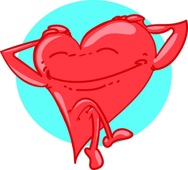 Rahat ve sağlıklı kalp komik çizgi filmi. çizgi film biçimi vektör illüstrasyonu.