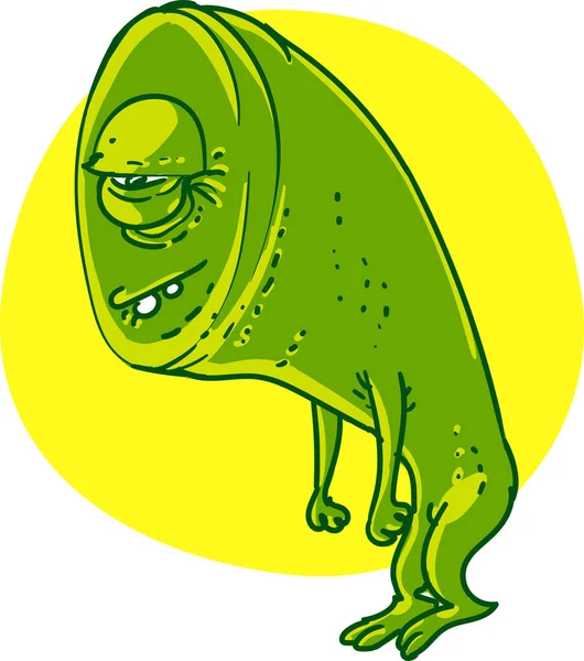 garip uzaylı karikatür tarzı elle çizilmiş vektör çizim bitkin