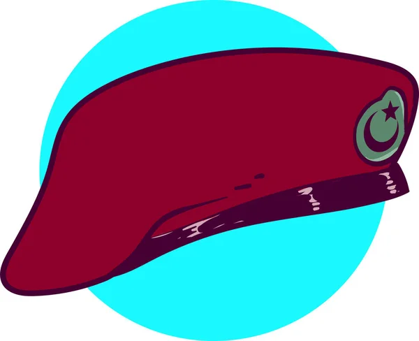 Bordo bereli Türk özel kuvvetler ordu asker unifrom şapka askeri karikatür tarzı vektör çizim