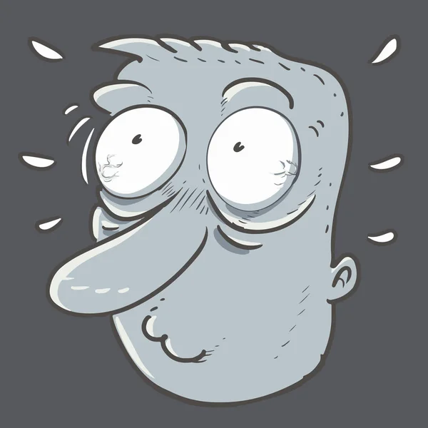 Kafası karışık koca gözlü karikatür.