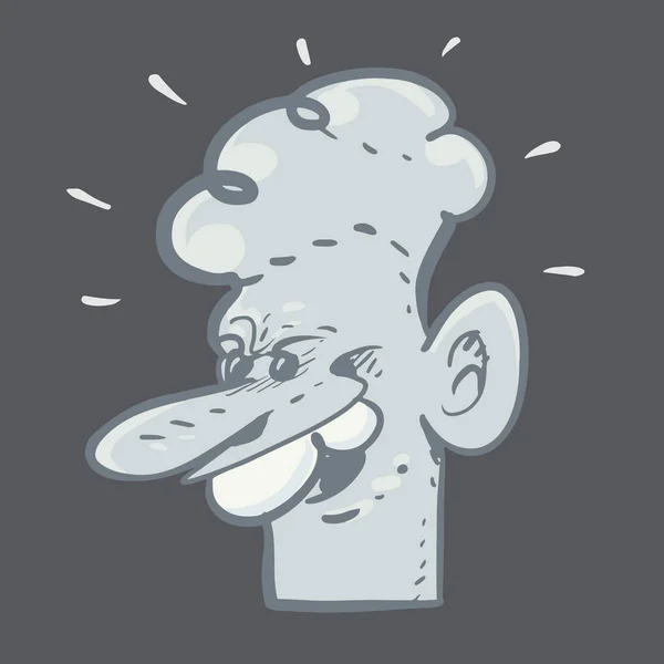 Sinsi adam çizgi film karalama vektör çizimi