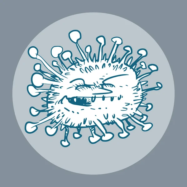 Virüs sembolü, çizgi film stili vektör çizimi
