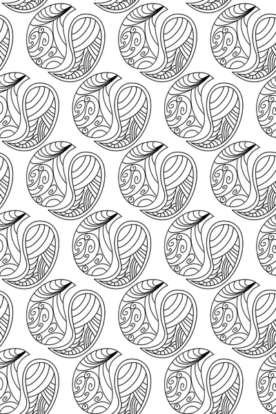 Hand-drawn black and white seamless pattern — Stock Vector