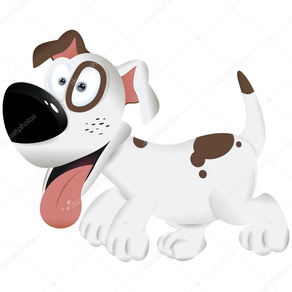 Anjing Lucu Lucu Anjing Lucu Kartun Anjing Anjing Terisolasi Anjing Putih Dan Coklat Stok Vektor C Tiverets 128147306