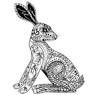 Dekoratif tavşan, Paskalya tavşanı. Tavşan. Vektör çizim