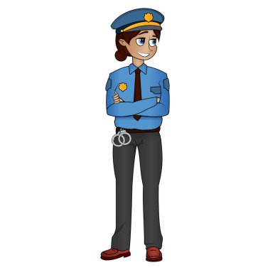 Polis kadın ayakta poz