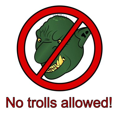 No trolls allowed sign vector illustration clipart