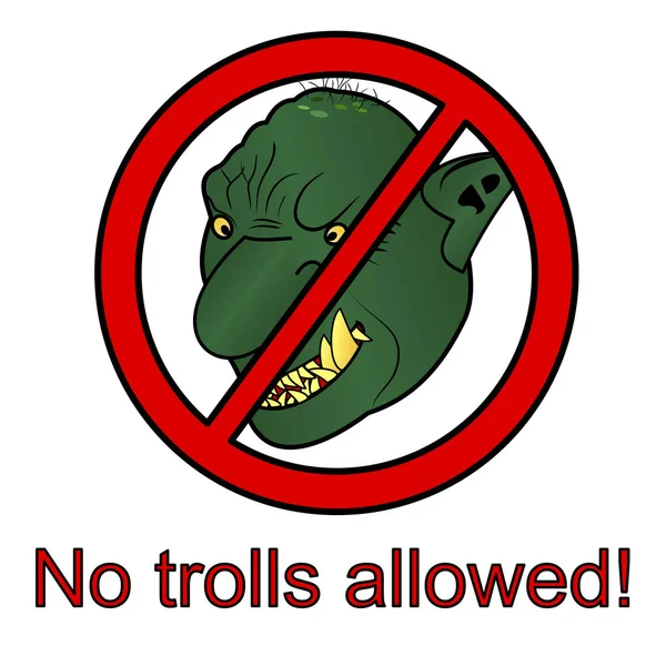 Aucun trolls autorisé signe vectoriel illustration — Image vectorielle