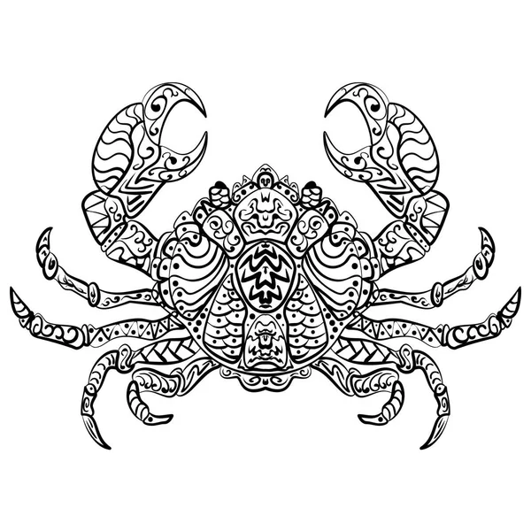 Zentangle vector estilizado ilustración cangrejo — Vector de stock
