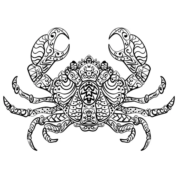 Zentangle stilize vektör çizim Yengeç