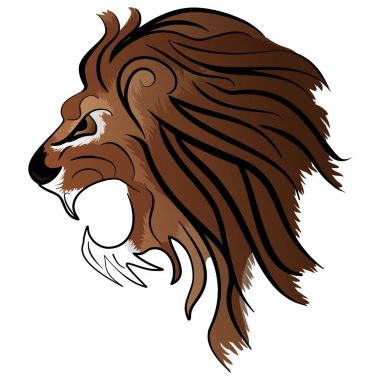 Angry Lion head mascot clipart