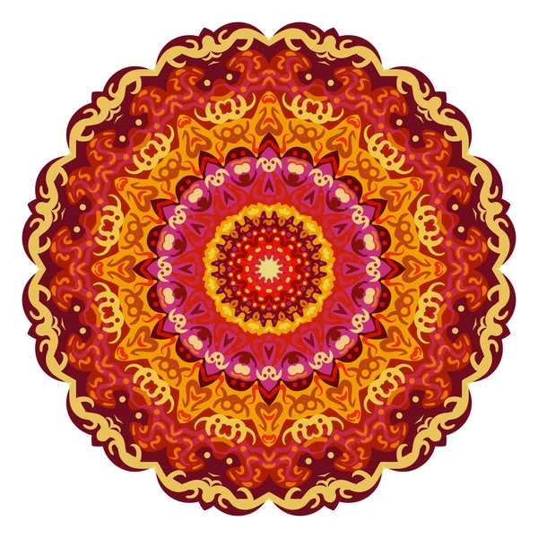 Kırmızı Mandala. Etnik dekoratif elemanlar. — Stok Vektör